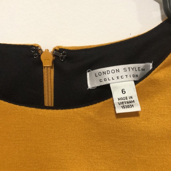 Black, Gold, Grey color block dress London Times 6 - Picture 3 of 7